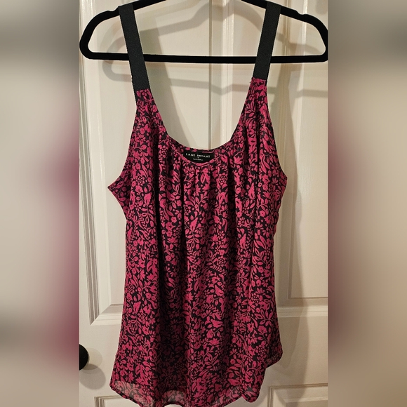 Lane Bryant Tops - Lane Bryant 18/20 Semi-Sheer Pink Floral Scoop Neck Adjustable Strap Cami NWT